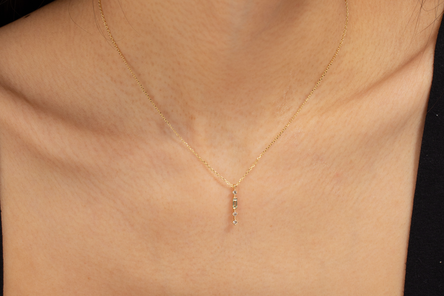 Sapphire and Diamond Wand Necklace