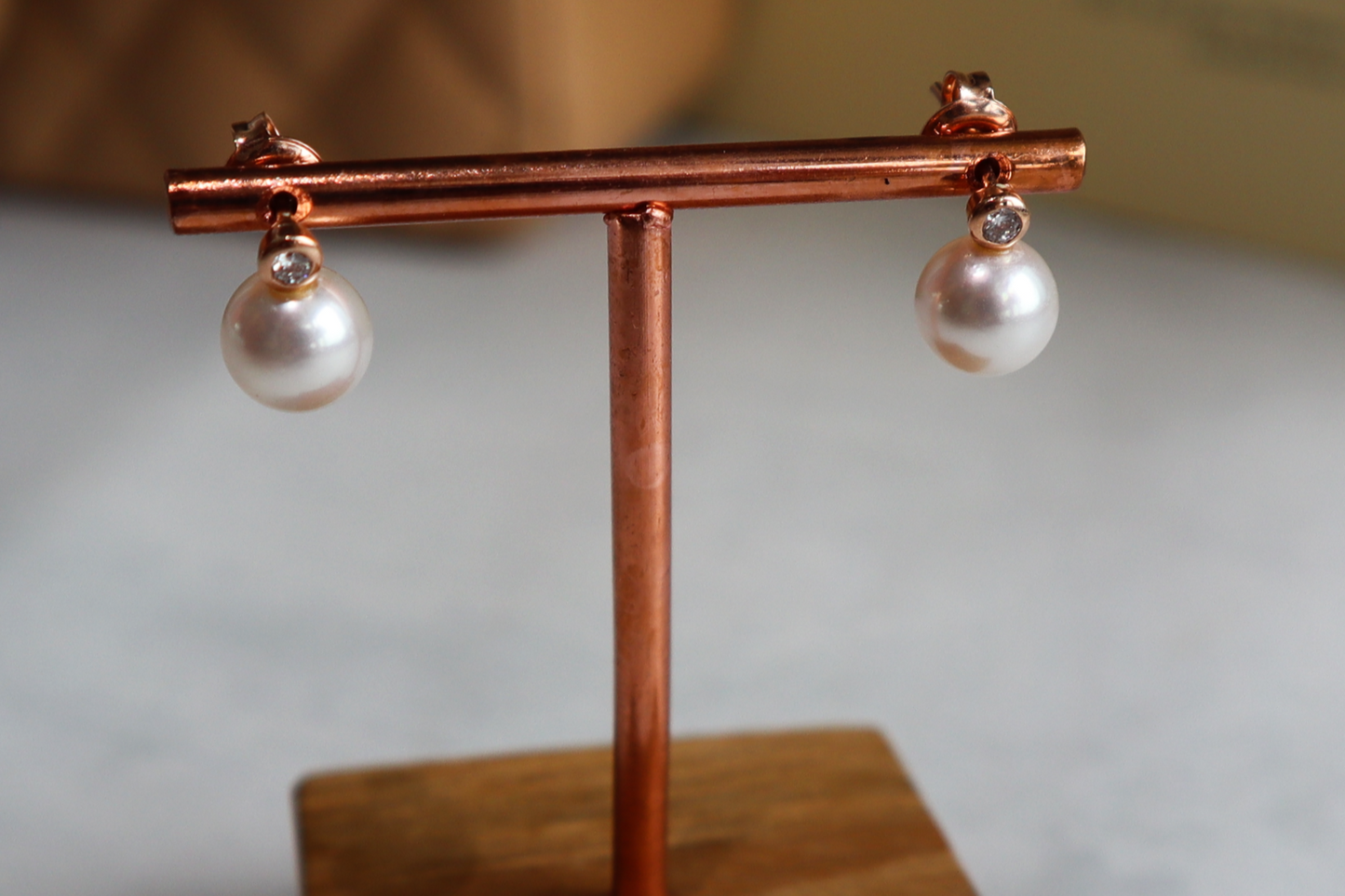 Saltwater Pearl & Diamond Earrings