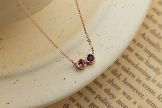 Twin Birthstone Necklace