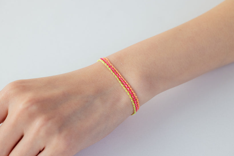 Sophie Neon Silk and Gold Bracelet