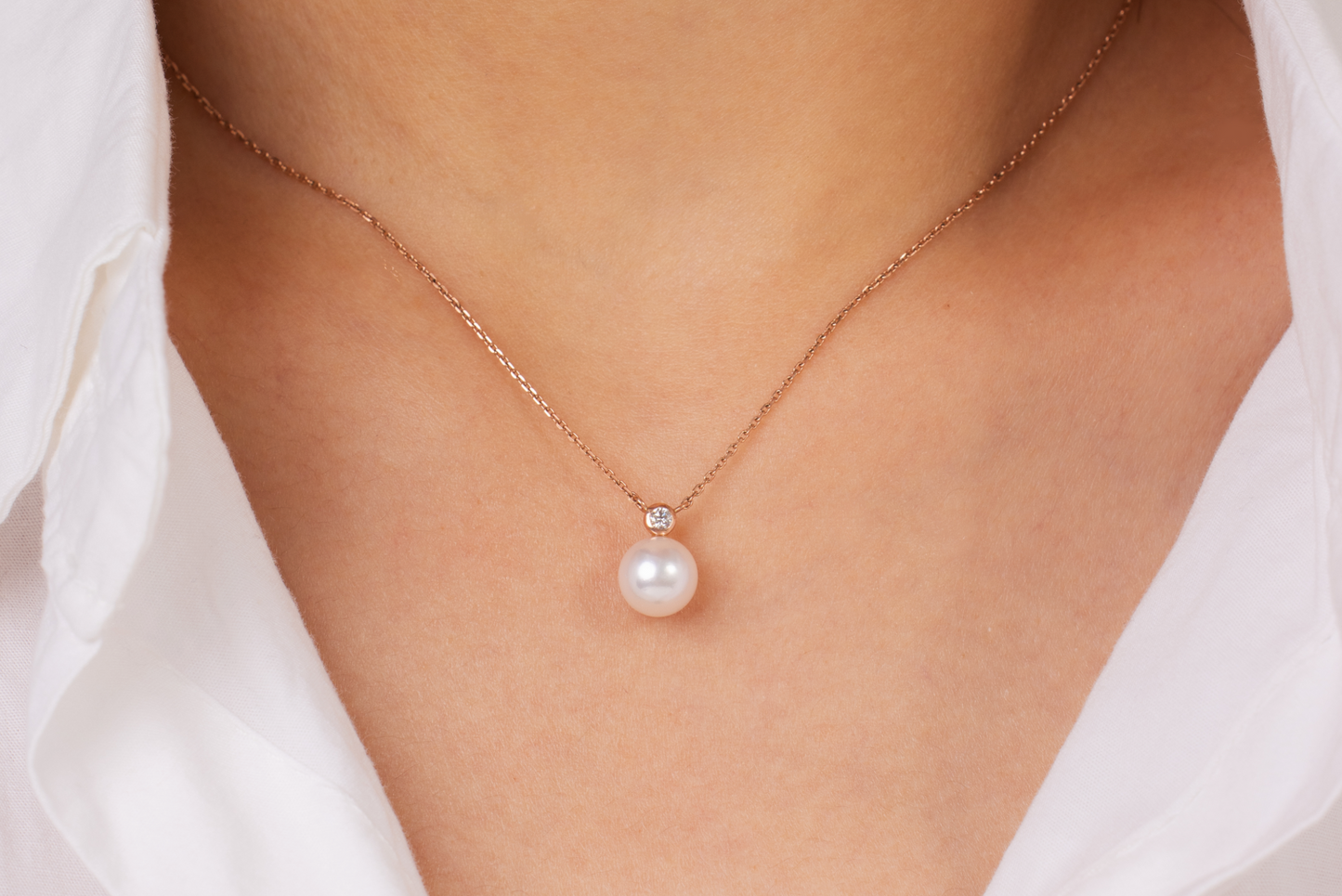 Saltwater Pearl & Diamond Necklace