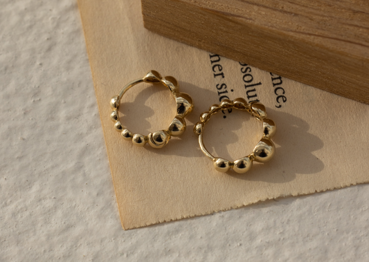 Gold Bubbly Hoops