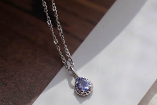 Tanzanite Raindrop Necklace